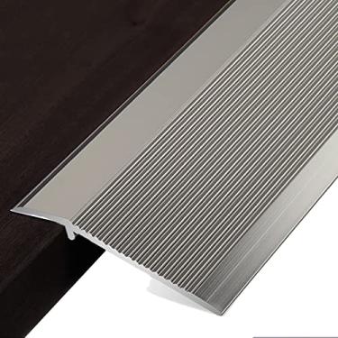 Imagem de Faixa de transição de soleira de piso de alumínio irregular para cadeira de rodas/andador, madeira para carpete/laminado para ladrilhos redutor de piso, 90/100/110/120/130/140 cm de comprimento (cor: