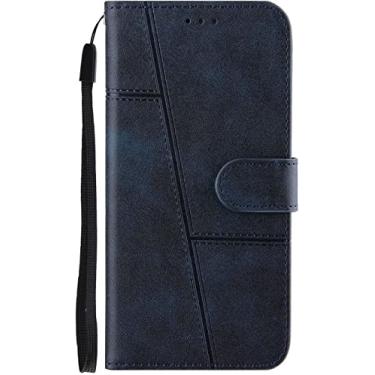 Imagem de RAYESS Capa para iPhone 13/13 Mini/13 Pro/13 Pro Max, capa de telefone carteira flip capa protetora à prova de choque com slots de cartão suporte fecho magnético capa TPU (Cor: azul, Tamanho: 13 Mini 5,4 polegadas)