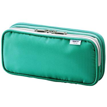 Imagem de LIHIT LAB Estojo duplo para caneta, grande, 10 x 22 cm, verde (A7661-7)