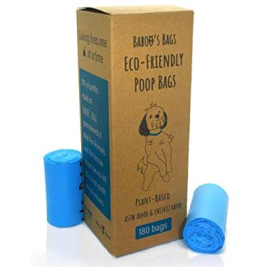 Imagem de Sacos de cocô biodegradáveis 180 para cães, sacos de lixo de animais de estimação compostáveis à base de amido de milho, refil de sacos de areia de gato ecológicos, certificação ASTM D6400