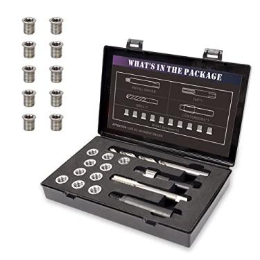 Imagem de SENNMONN Kit de reparo de rosca M10x1,5 com broca HSS de inserção de 14 mm, torneira, driver de instalação, inserção de aço carbono M8*1,5 * 14 mm *10 peças