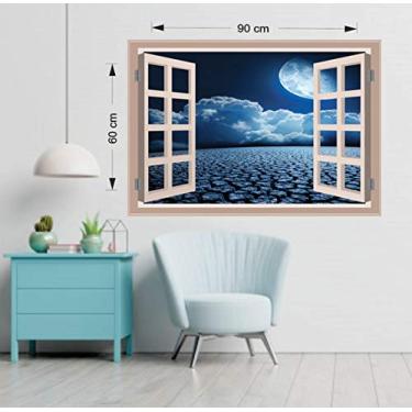 Imagem de Adesivo de Parede Janela Paisagem Efeito 3d Tam90x60cm Mod68