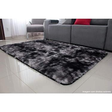 Imagem de Tapete Para Sala Peludo Felpudo 1,40x2,00 - Preto Mesclado.