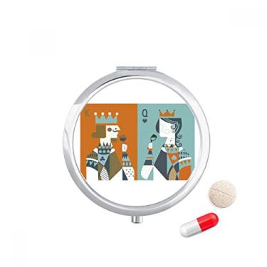 Imagem de Caixa de armazenamento de medicamentos com ilustração de cartas de baralho K Q