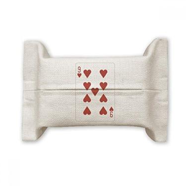 Imagem de Bolsa de linho de algodão com estampa de cartas de baralho Heart 9
