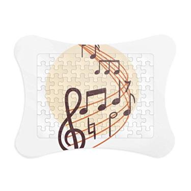 Imagem de Formato redondo curvado notas musicais quebra-cabeça moldura papel cartão quebra-cabeça casa