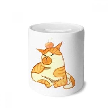 Imagem de DIYthinker Miaoji Caixa de Dinheiro de Gato Laranja com Pintura em Aquarela Caixa de Cerâmica Porta-Moedas Presente