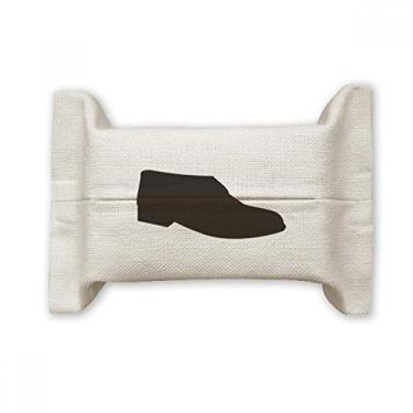 Imagem de Bolsa masculina de linho de algodão com contorno de sapatos de couro preto