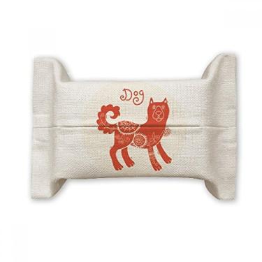 Imagem de Year of Dog Animal Chinês Zodíaco Vermelho Papel Papel Papel Papel Papel Papel Papel Saco Algodão Linho