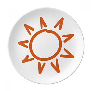 Imagem de Sunshine Sun Pintura à mão Prato de porcelana decorativa Salver Prato de jantar