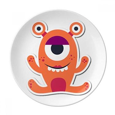 Imagem de Prato de monstro laranja universal e alienígena de porcelana decorativa Salver louças de jantar