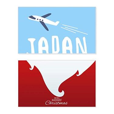 Imagem de Cartão de felicitações de Natal com mensagem de Natal para viagens de avião japonês