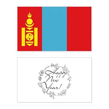 Imagem de Bandeira nacional da Mongólia, país da Ásia, ano novo, festival, cartão de felicitações, mensagem de abençoamento presente