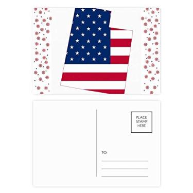 Imagem de Utah America Mapa dos EUA Estrelas Listras Bandeira Natal Natal Flor Celebração Cartão Postal Cartão Bênção