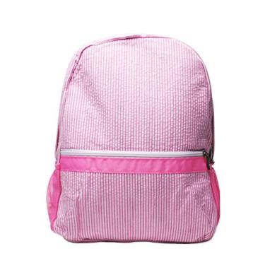 Imagem de Mochila infantil de 2 a 5 anos para meninos e meninas Seersucker macia bolsa escolar pode ser personalizada, Big-pink, Kids size