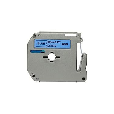 Imagem de Fita Rotulador Brother Azul PT-65 PT-70 PT-80 PT-85 PT-70Bm Compatível mk531 M-231 MK-231 MK231 Etiquetador 12mm