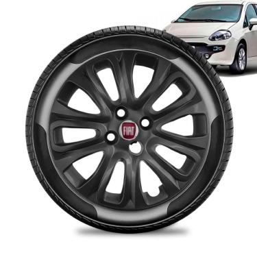 Imagem de Calota Fiat Punto aro 15 2015 a 16 Preta Brilhante Vermelho
