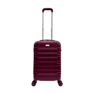 Imagem de Mala de Viagem Bordo Rígida com Rodinha Dupla 360° Padrão Anac Avião Mão Bagagem Pequena 10kg Abs Cor:Vinho;Tamanho:P