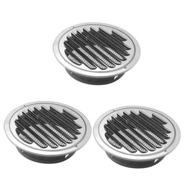 Imagem de OSALADI 3 Pecas Saída De Ar Cobertura De Ar De Parede Veneziana De Metal Tampas De Ventilação Para Teto Doméstico Respiro De Parede Tampa Da Grelha Secador Capuz Grade Aço Inoxidável 304