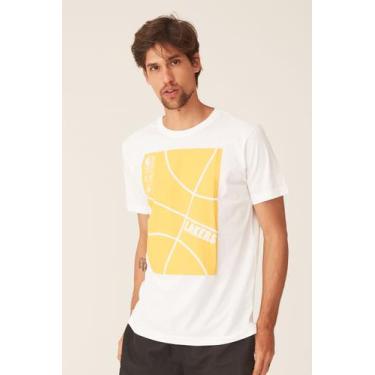 Imagem de Camiseta Nba Estampada Los Angeles Lakers Casual Off White