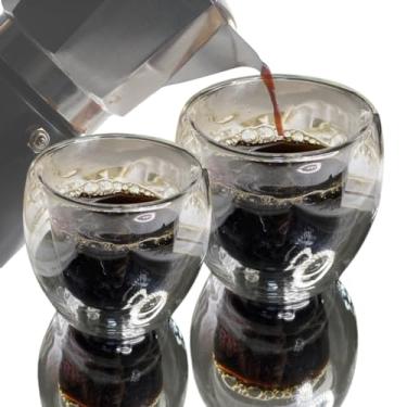 Imagem de Copos Duplos Isolante Térmico Modelo Exclusivo, Material Premium De Vidro Borossilicato: Kit 02 Peças 150ml Sustentável, Moderno, Resistente E Com Maior Durabilidade.