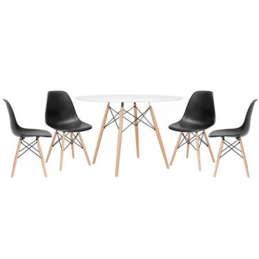 Imagem de Kit - Mesa Redonda Eames 120 Cm Branco + 4 Cadeiras Eiffel Ds