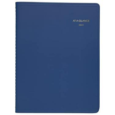 Imagem de Agenda e agenda semanal de compromissos 2022 da AT-A-GLANCE, 21 cm x 28 cm, grande, cor da moda, azul (7094020)