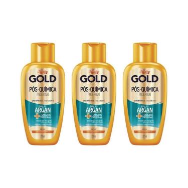 Imagem de Shampoo Niely Gold 275Ml Argan Pos Quimica - Kit C/3Un