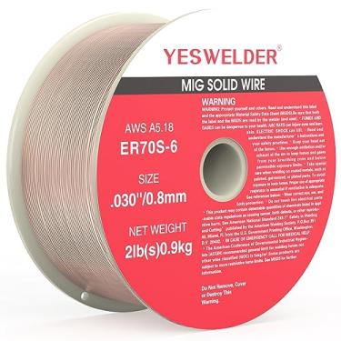 Imagem de YESWELDER ER70S-6 MIG fio, aço carbono sólido, 0,030 polegadas de diâmetro, 9 kg, fio de solda de carretel de plástico ABS forte