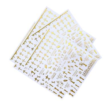 Imagem de Ipetboom 5 Unidades adesivo para unhas remendo de dourada adesivos de unhas de abóbora Adesivos de unhas com padrão de caveira Adesivos de unhas dourados adesivos para unhas manicure