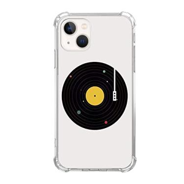 Imagem de Pvflefkr Capa de disco de vinil retrô DJ compatível com iPhone 14 Plus, capa de arte de álbum de música para iPhone 14 Plus, capa protetora de TPU legal