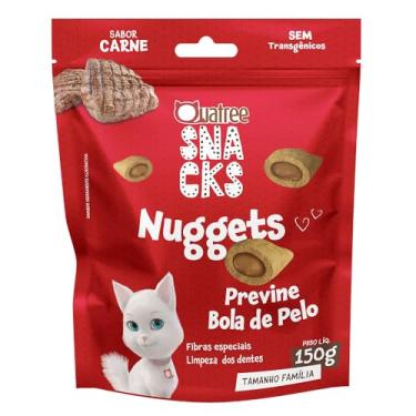 Imagem de Snack Quatree Nuggets Para Gatos Bola de Pelo Sabor Carne 150g