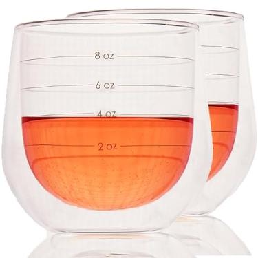 Imagem de Uba Copos de vinho com controle de porção - Medidas integradas, design de parede dupla (pacote com 2)