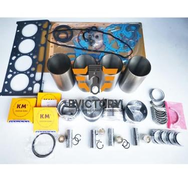 Imagem de Para KUBOTA V2003-T V2003-DI V2003-M V2003-IDI kit de reconstrução anel de pistão junta da cabeça do forro do cilindro (2 tipos de pistão conforme as imagens)