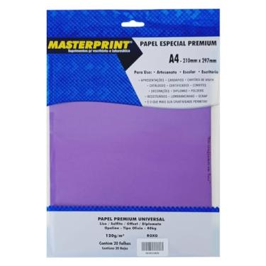 Imagem de Papel Sulfite Liso Offset Diplomata Opaline A4 120g Massa Colorida Tipo Ofício 40kg (Roxo)
