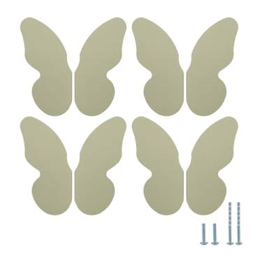 Imagem de Evionlin Quatro pares de puxadores coloridos de liga de alumínio em forma de borboleta verde para armários divertidos e funcionais