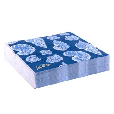 Imagem de Lilly Pulitzer Guardanapos de coquetel de papel decorativos descartáveis, refil de porta-guardanapos com 40 guardanapos, concha de um bom tempo