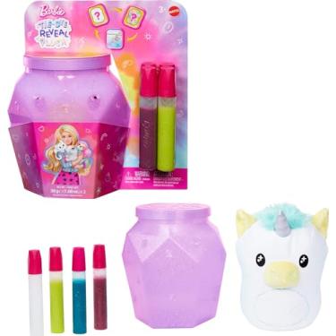 Imagem de Barbie, Pelúcia Tie Dye Surpresa de 17 cm de Altura com Kit para Tingimento DIY, Tecido Lavável, Para crianças a partir de 3 anos (Estilos Podem Variar)