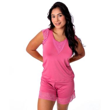 Imagem de Pijama IMI Lingerie Baby doll Short Doll Renda Conforto Diva ROSA