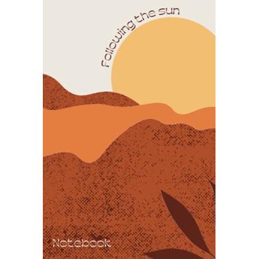 Imagem de Following The Sun Notebook: Brown Mountains And Sun Design | Organic Textures Collage Dotted Grid Matrix Journal | Organized Planner | Simple Diary | ... | For Office, School, College Notes