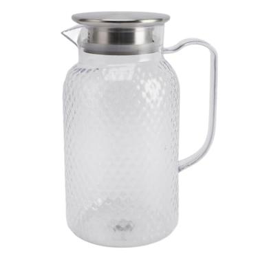 Imagem de Jarra de acrílico de 1500 ml, jarro de água com tampa e alça, jarro de água transparente resistente ao calor, jarro de suco de plástico multiuso para limonada, leite, chá gelado, bebidas frias ou