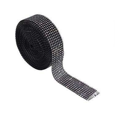 Imagem de 10 Yard Rhinestone Mesh Ribbon,Self Adhesive Trimmable Diamond Ribbon,Glitter Resin Diamond Crystal Warp for Home Decoration Cake Wedding Party (3 Colors 8 Rows) (#1)