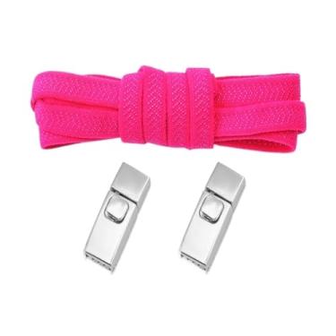 Imagem de Cadarço De Metal Elástico Para Crianças E Adultos, Cadarço Largo Sem Cadarço, Cadarço Para Sapatos, Tênis Para Crianças, Cadarço Para Sapatos(Rose red)