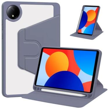 Imagem de Capa de rotação 360 para Redmi Pad SE 8.7 2024 com suporte para lápis Funda para Xiaomi Redmi Pad SE 8.7 4g (cinza lavanda, para Redmi Pad SE 8.7)