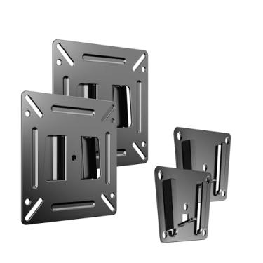 Imagem de GLWIXY Suporte de parede para monitor para a maioria das TVs e monitores LED OLED LCD OLED de 14 a 24 polegadas, VESA máximo 100 x 100 mm e capacidade de peso de até 13,6 kg para trailer, suporte de