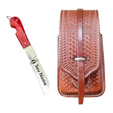 Imagem de Bainha Capa de Celular e Canivete Inox Personalizado (vermelho)