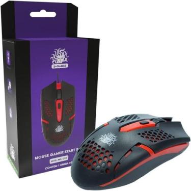 Imagem de Mouse Cinco Gamer Start 2.0 Preto/Vermelho - 5+