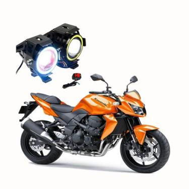 Imagem de Par Farol de Milha Angel Eye U7 para Moto Kawasaki Z 750 2008 2009 201