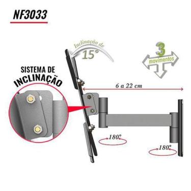 Imagem de Suporte Tv 10 A 56 Branco 3 Mov Led/Lcd/3D Multiforma Nf3033 - Multifo