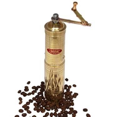 Imagem de Sozen Moedor de café manual de latão de 23 cm, moedor de rebarbas cônicas portátil de aço inoxidável, moedor de café turco